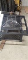 Fire pit with mesh metal top and vinyl weather