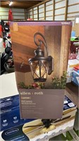 Allen Roth bronze finish wall lantern glass shade