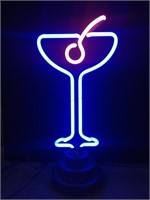 Neon Martini lamp, approx 17 inches tall w/base