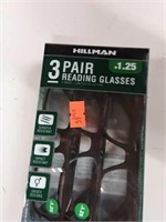 3 pair of HILLMAN reading glasses
