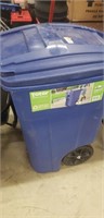 Large blue recying/trash container with wheels