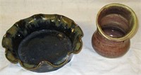 Lot of 2 Signed NC Pottery Pieces