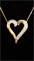10K GOLD HEART NECKLACE WITH CHAIN
