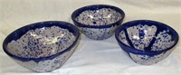 Lot of 3 Seagrove Signed Pottery Nesting Bowls