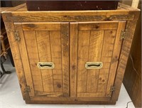Solid wooden farmhouse style cabinet * turn table