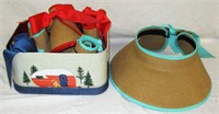 NOS Stylish Straw Sun Visors in Tin