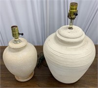 Table lamps, 18? H ceramic and 14? H ceramic w/