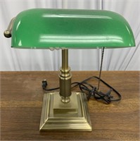 15” H bankers lamp.