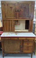 Antique Hoosier cabinet 71" H x 41" W.