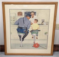 Norman Rockwell Runaway & Police Officer Print,