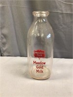 Meadow Gold Milk, Square Quart. Red lettering.