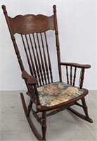Wood Carved Rocking Chair, damage as pictured