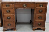Antique Wood Executive Desk, damage as