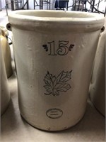 15 Gallon Western Stoneware Crock w/wood handles