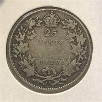 1929 25c Canada Silver