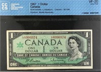1967 $1 Note CCCS Graded L/O Prefix