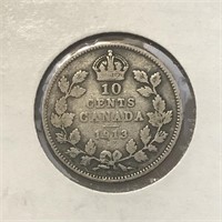 1913 10 Cents Canada Silver