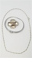 .925 Sterling Bracelet, Brooch, Necklace