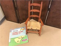 Child’s Rocking Chair with Woven Bottom and 2 B