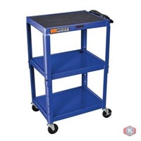 Luxor Metal Cart 3 level, casters, metal blue