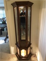 70X24 INCH 3- SIDED CURIO CABINET. DOUBLE