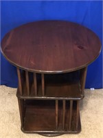 24" ROUND TABLE WITH BOOK RACK SHELVING