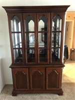 GORGEOUS 81X51 INCH LIGHTED CHINA HUTCH  2- PULL
