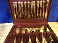 SERVICE FOR 12. 51 PIECE GODINGER GOLD PLATED
