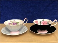 PAIR OF QUEEN ANNE BONE CHINA TEACUP AND SAUCER
