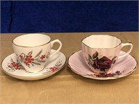 PAIR OF CROWNFORD BONE CHINA TEACUP AND SAUCER