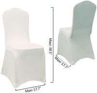 10 PCS IVORY STRETCH SPANDEX CHAIR COVER