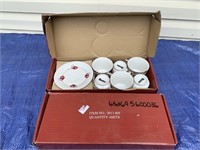 DARICE RED BOX TEA CUP / SAUCER CHINA SET