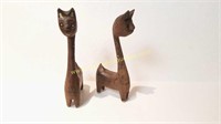 Folk Art Carved Wooden Cats - Taiwan, Republic of