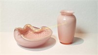 Pink Art Glass - Bubble Dish & Laslo for Mikasa