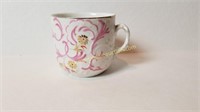 Mustache Cup Mug - Pink, Floral Gilt