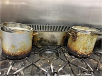 2 Aluminium Cook Pots each with Pasta Cookers