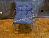 MCM Milo Baughman Style Chrome Upholstered Chair