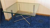 MCM Vintage Chrome & Glass Coffee Table