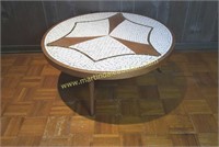 Vintage MCM Mosaic Round Coffee Table
