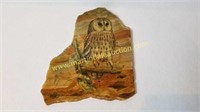 Agate Slab Decoupage' Owl - No Stand