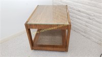 Vintage End Table w Glass Top