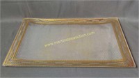 Vintage MCM Clear & Gold Glass Tray
