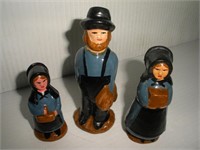 Amish Chalkware Figures, 4 in. Tall