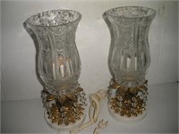 2 Crystal Lamps, 12 inches Tall