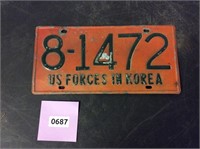 US forces in Korea license plate