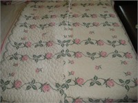 Rosebud Cross-Stitch Quilt-Full Size