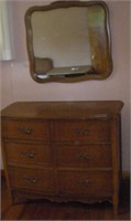 French Provincial Dresser and Matching Wall Mirror