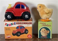 Vintage tumble Volkswagen /jumping chicken toys