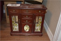 TABLETOP JEWELRY CHEST/ EMERSON VCR/DVD  / 2 TUBS