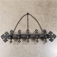 Metal Wall Hanging Medieval Style Candelabra